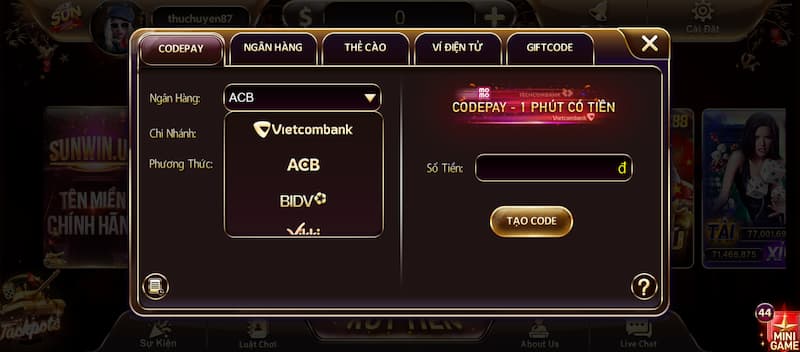 Nạp tiền 6 nạp tiền Sun Win qua kênh giftcode