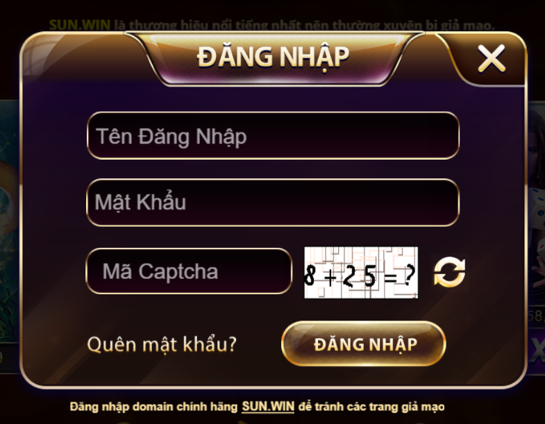 Thông tin đăng nhập tài khoản Sunwin 